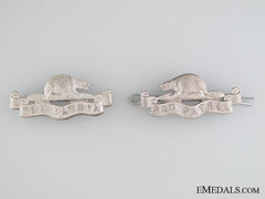 Canada. A Set Of Royal Canadian Regiment Militia Officer's Collar Badges