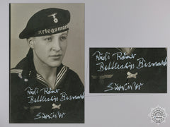 A Signed Photograph Of Rudolf Römer; Bismarck Survivor