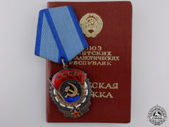 Russia, Soviet Union. An Order Of The Red Banner Of Labour With Award Booklet