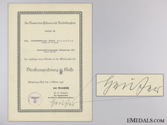 A Wehrmacht The Long Service Award 3Rd Class To The Army Uniform Office