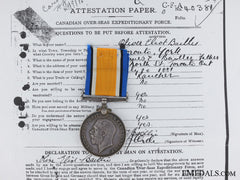 A Wwi War Medal To 2Nd Lieut. Baillie  1St Brigade C.f.a.