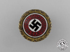 A Golden Nsdap Party Badge To Adolf Rammer; Ss-Untersturmführer