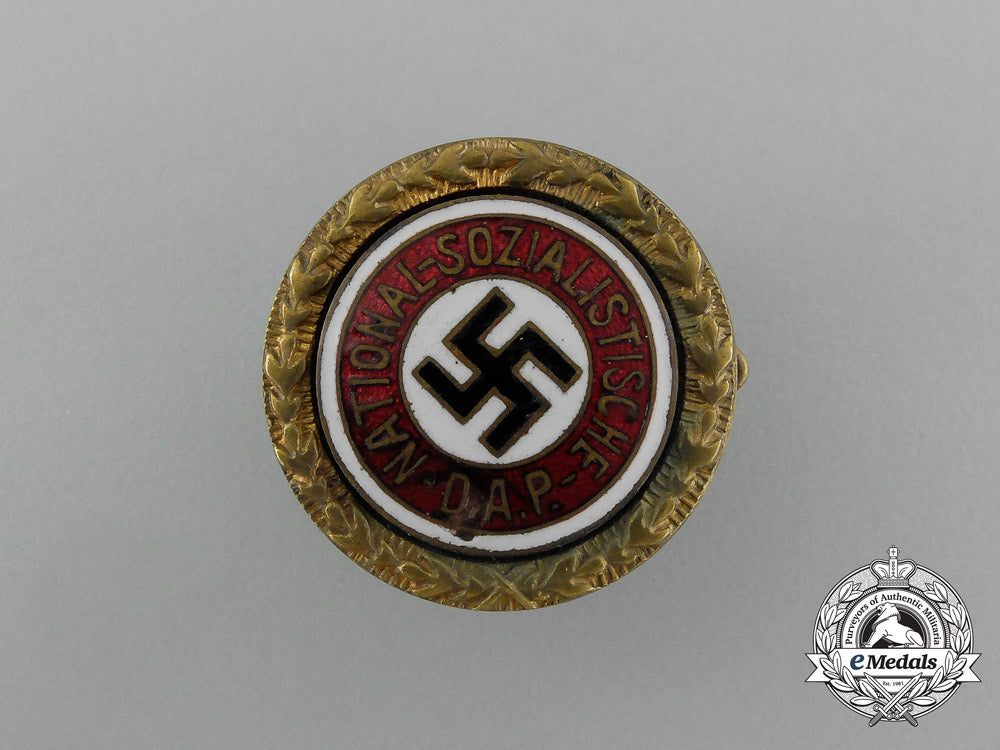 two_golden_party_badges_to_ortsgruppenleiter_beister;_führer_corps_of_the_nsdap_aa_0119