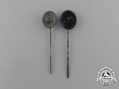 A Grouping Of Miniature Two Second War German Wound Badge Stick Pins