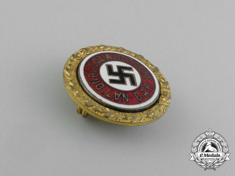 an_nsdap_golden_party_badge_to_edmund_hohmann_by_josef_füss_aa_0607