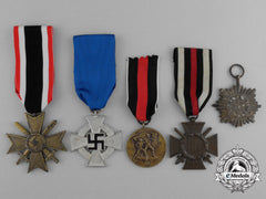 A Grouping Of Five Second War German Medals, Awards, And Decorations