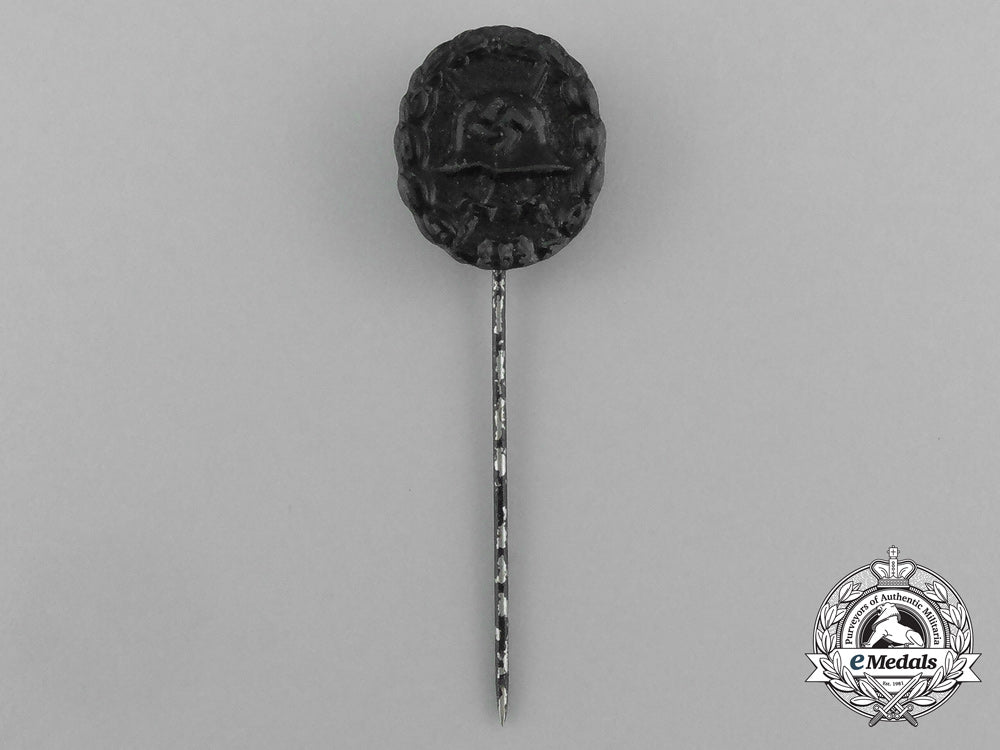 a_second_war_german_miniature_black_grade_wound_badge_stick_pin_aa_0736