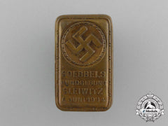 A 1934 Goebbles Speech In Gleiwitz Badge