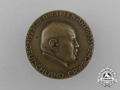 A 1933 Dietrich Eckart “Germany Awake” Martyrdom Badge By Deschler & Sohn
