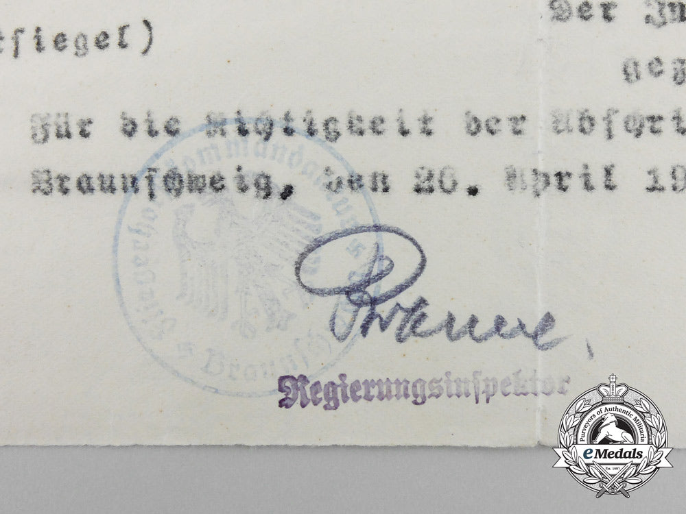 a1920_award_document_for_the_prussian_pilot's_commemorative_badge_to_erich_sperling_aa_1221