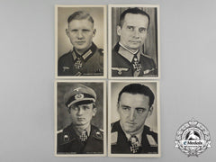 Four Wartime Knight's Cross Recipient Postcards