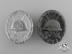 A Grouping Of Two Second War German De-Nazified Silver Grade Wound Badges