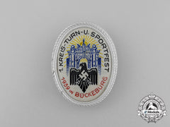 A 1939 Bückeburg 1St District Gymnastics And Sports Festival Badge