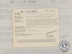 A Croatian/German/Italian Award Document To Machine Gunner Franz Laszakovits