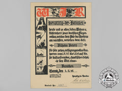 A Luftwaffe Honour Document From Banak Airfield, Occupied Norway