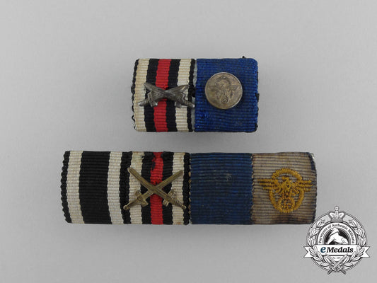 two_first&_second_war_german_police_long_service_medal_ribbon_bars_aa_2131