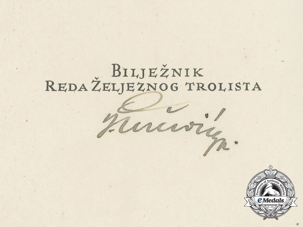 croatia,_independent_state._a_military_order_of_trefoil_award_doc._to_art._hauptmann,_i.kos.art.abt./_kuban/_i/55_aa_2259_1_1