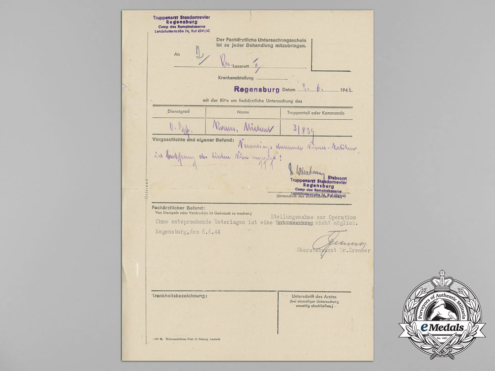 a_group_of_medical_records_for_hospitalized_soldier;829_th_home_guard_battalion_aa_2264
