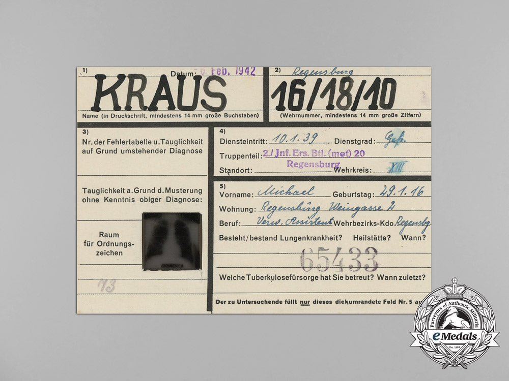 a_group_of_medical_records_for_hospitalized_soldier;829_th_home_guard_battalion_aa_2274
