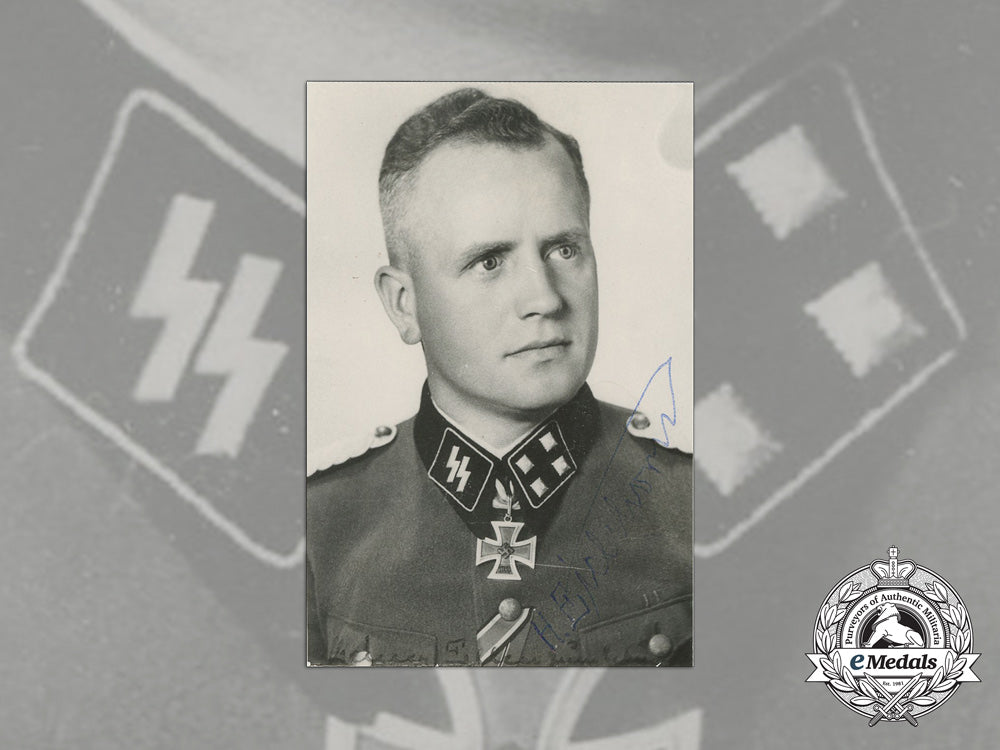 a_post_war_signed_photo_of_ss-_obersturmbannführer_hugo_eichhorn;_knight’s_cross_recipient_aa_2310