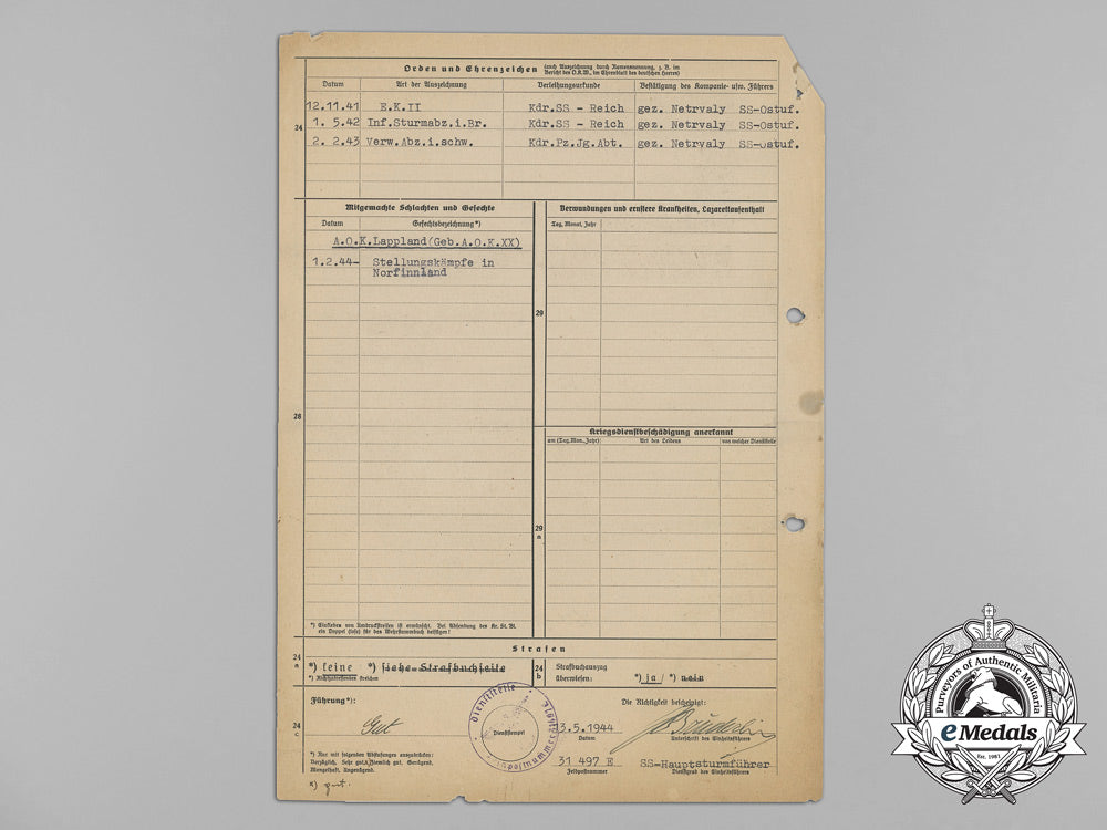 a_waffen-_ss_summary_report_to_a_member_of_the9_th_ss_mountain_artillery_regiment_aa_2349
