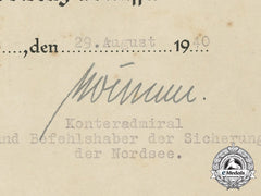 A Document Grouping To  U-136 Commander Heinrich Zimmermann; Kia 1942