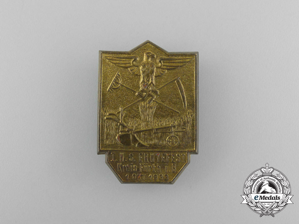 a1933_district_fürth1_st_national_socialist_harvest_festival_badge_aa_3293