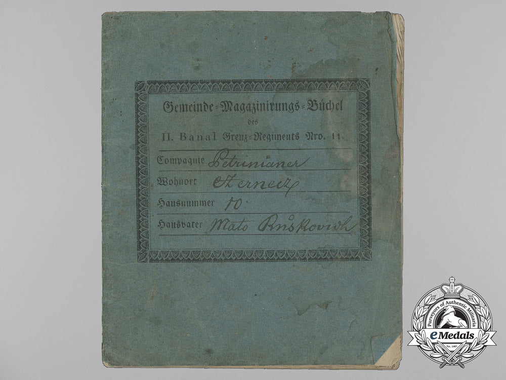 an1850'_s_austrian_army_book_to_member_of_the111_th_croatian_regiment_aa_3346