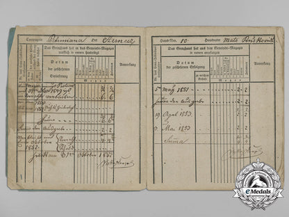 an1850'_s_austrian_army_book_to_member_of_the111_th_croatian_regiment_aa_3348