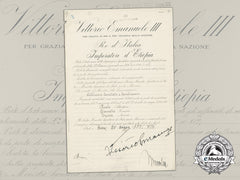Italy, Kingdom. A Navy Appointment To Lieutenant Signed By Mussolini & King Vittorio Emanuele Iii