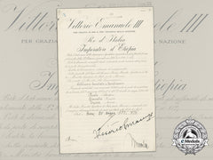 Italy, Kingdom. A Navy Appointment To Lieutenant Signed By Mussolini & King Vittorio Emanuele Iii