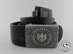 An Army (Heer) Enlisted Man's Belt With Buckle By By J.deutschbein Euskirchen 1938