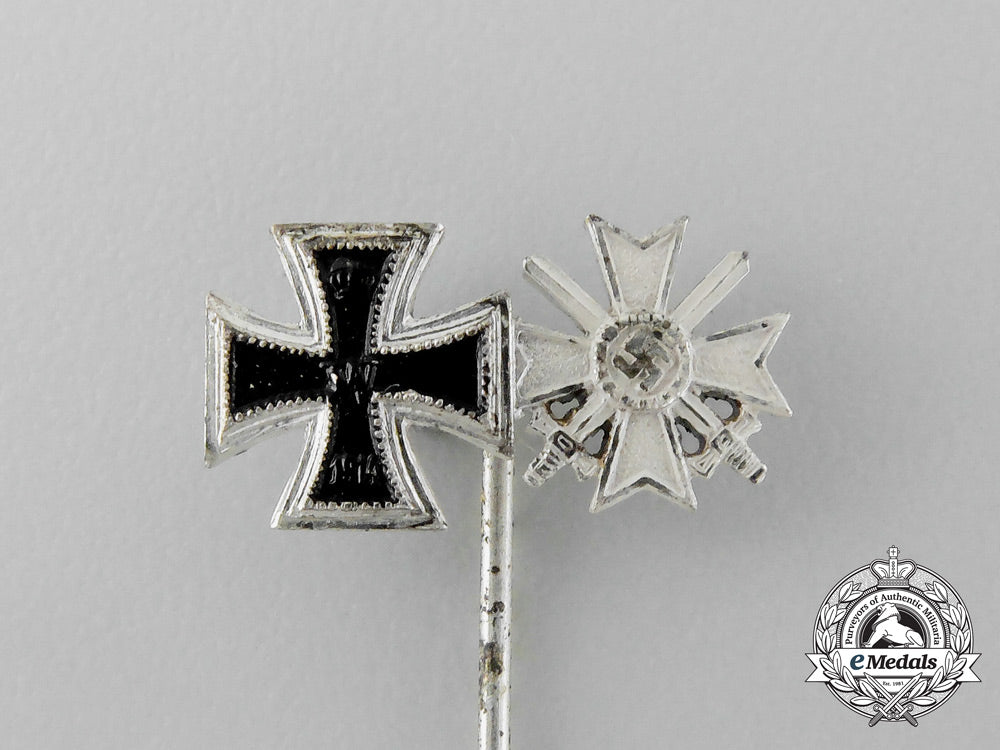 a_first_and_second_war_iron_cross1914_and_war_merit_cross_first_class_with_swords_stick_pin_aa_3630
