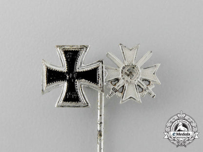 a_first_and_second_war_iron_cross1914_and_war_merit_cross_first_class_with_swords_stick_pin_aa_3630