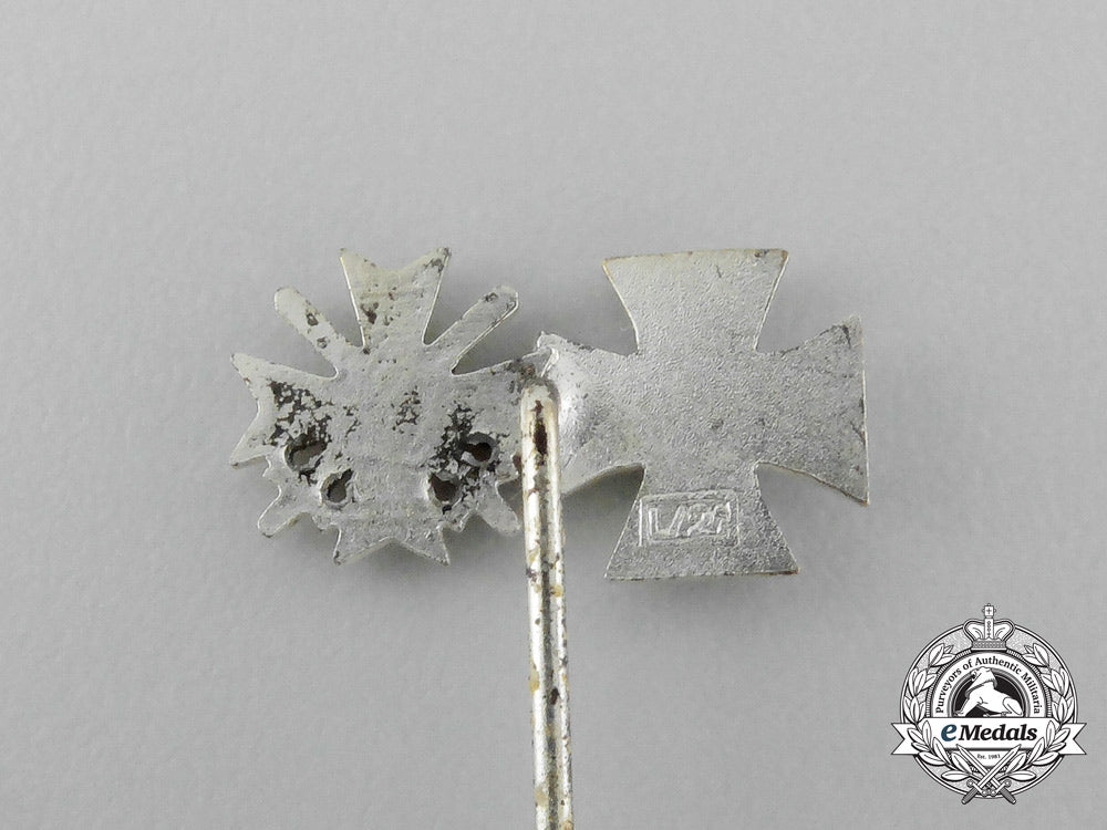 a_first_and_second_war_iron_cross1914_and_war_merit_cross_first_class_with_swords_stick_pin_aa_3631