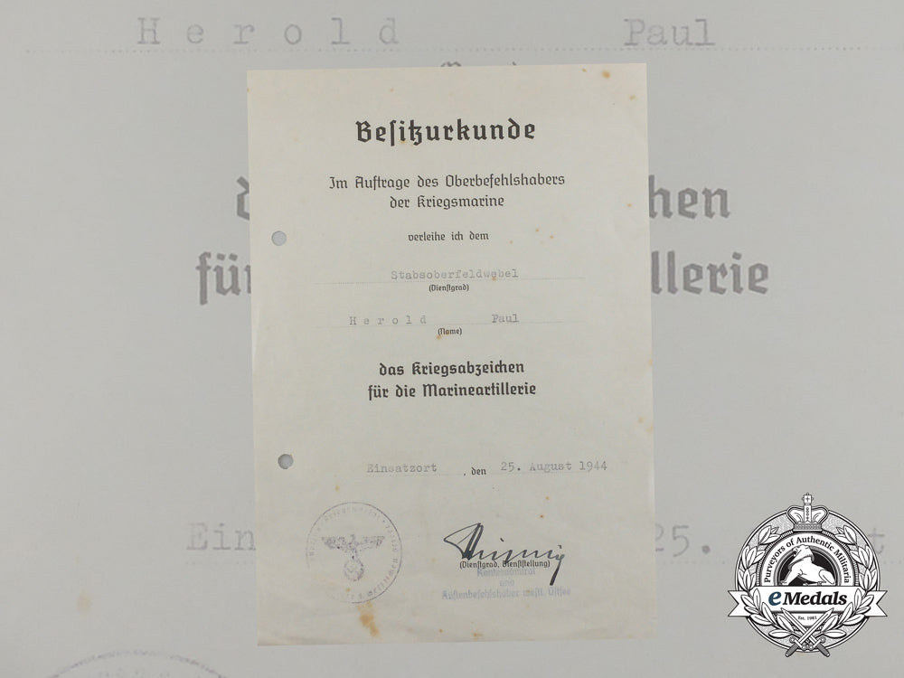 a_naval_artillery_war_badge_award_document_signed_by_rear_admiral_stichling_aa_3702