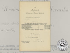 A Wwii Croatian Preliminary Award Document (Vorschlag) To 7 German Luftwaffe Nco's