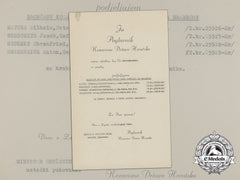 A Wwii Croatian Preliminary Award Document (Vorschlag) To 4 German Luftwaffe Nco's