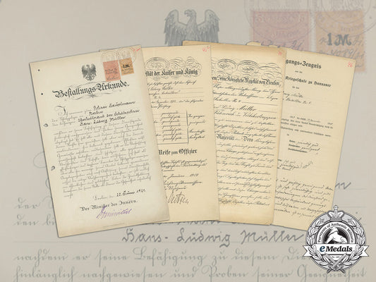 prussia,_imperial._a_group_of_early_career_documents_to_colonel_hans_ludwig_müller_aa_3894_1