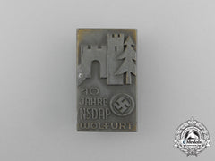 A Third Reich Period 10 Years Nsdap In Wolfurt Badge