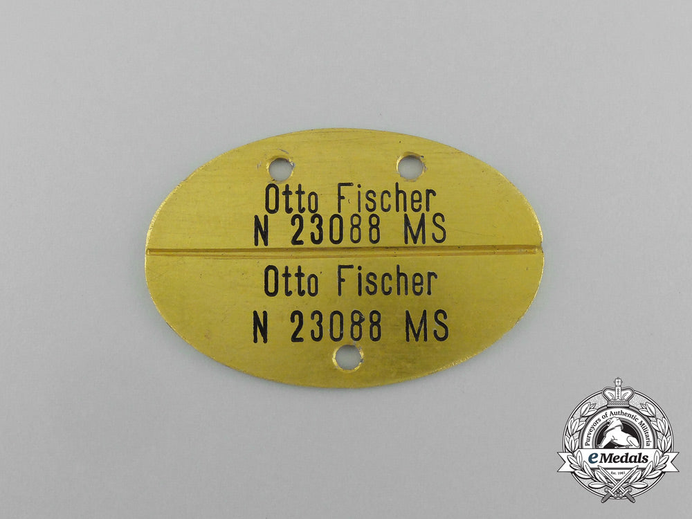 A Second War German Kriegsmarine Identification Tag eMedals