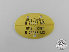A Second War German Kriegsmarine Identification Tag