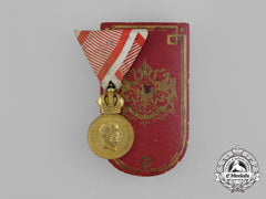 An Austrian Military Merit Medal; Bronze Grade With Case