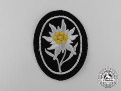 A Mint Waffen-Ss Gebirgstruppen Sleeve Edelweiss Patch