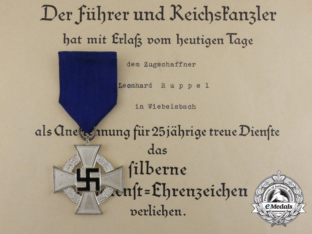 a25_year_faithful_service_cross_with_award_document_aa_5493