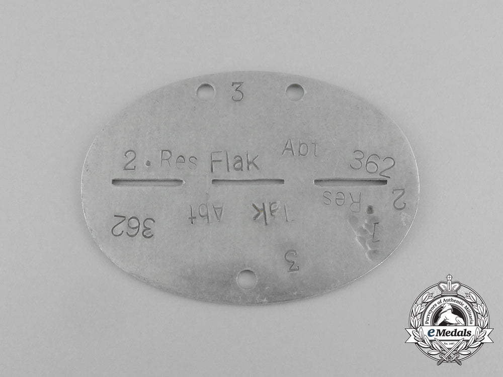a_second_war_german_reserve_flak/_anti-_aircraft_detachment_id_tag_aa_5594