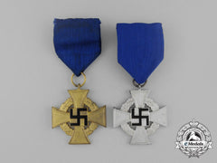 Two German Faithful Service Crosses; 2Nd And 3Rd Class