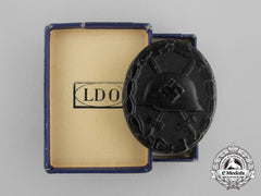 A Second War German Black Grade Wound Badge In Its Original Ldo Box Of Issue