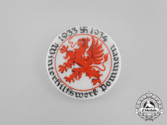 A 1933/34 Pommern Whw (Winter Relief Of The German People) Donation Badge