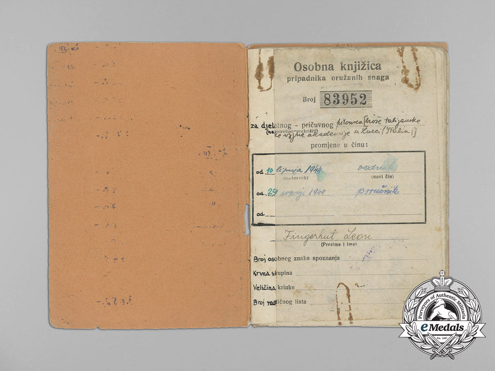 a_second_war_croatian_army_book(_soldbuch);_lieutenant_leon_fingerhut_aa_6728
